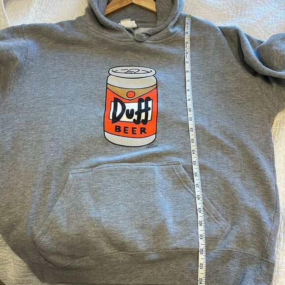 Universal Studios The Simpsons Duff Beer Can Holder Gray Hoodie Men's Sz Medium - Picture 7 of 11